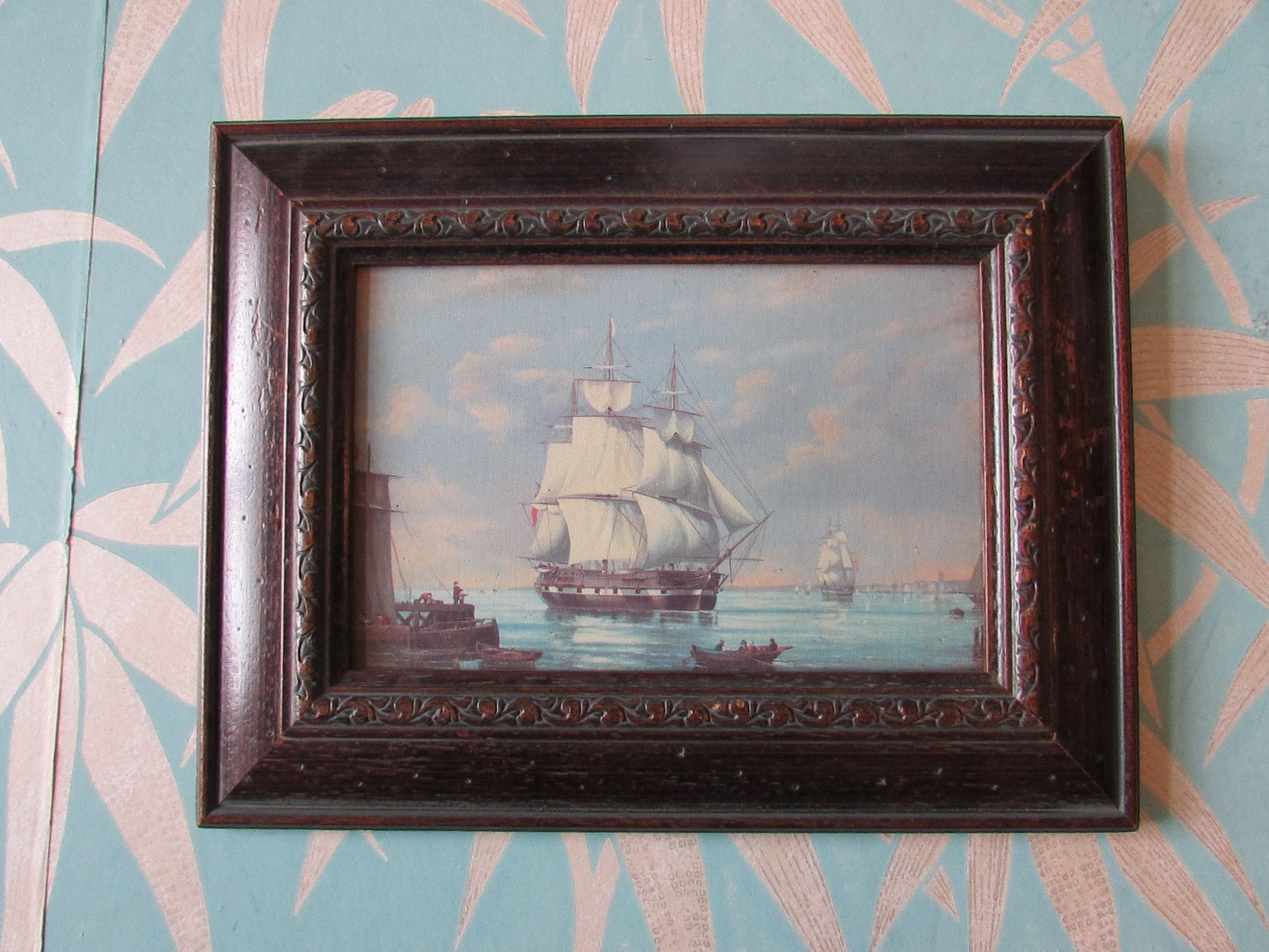 Pair of vintage framed maritime art prints