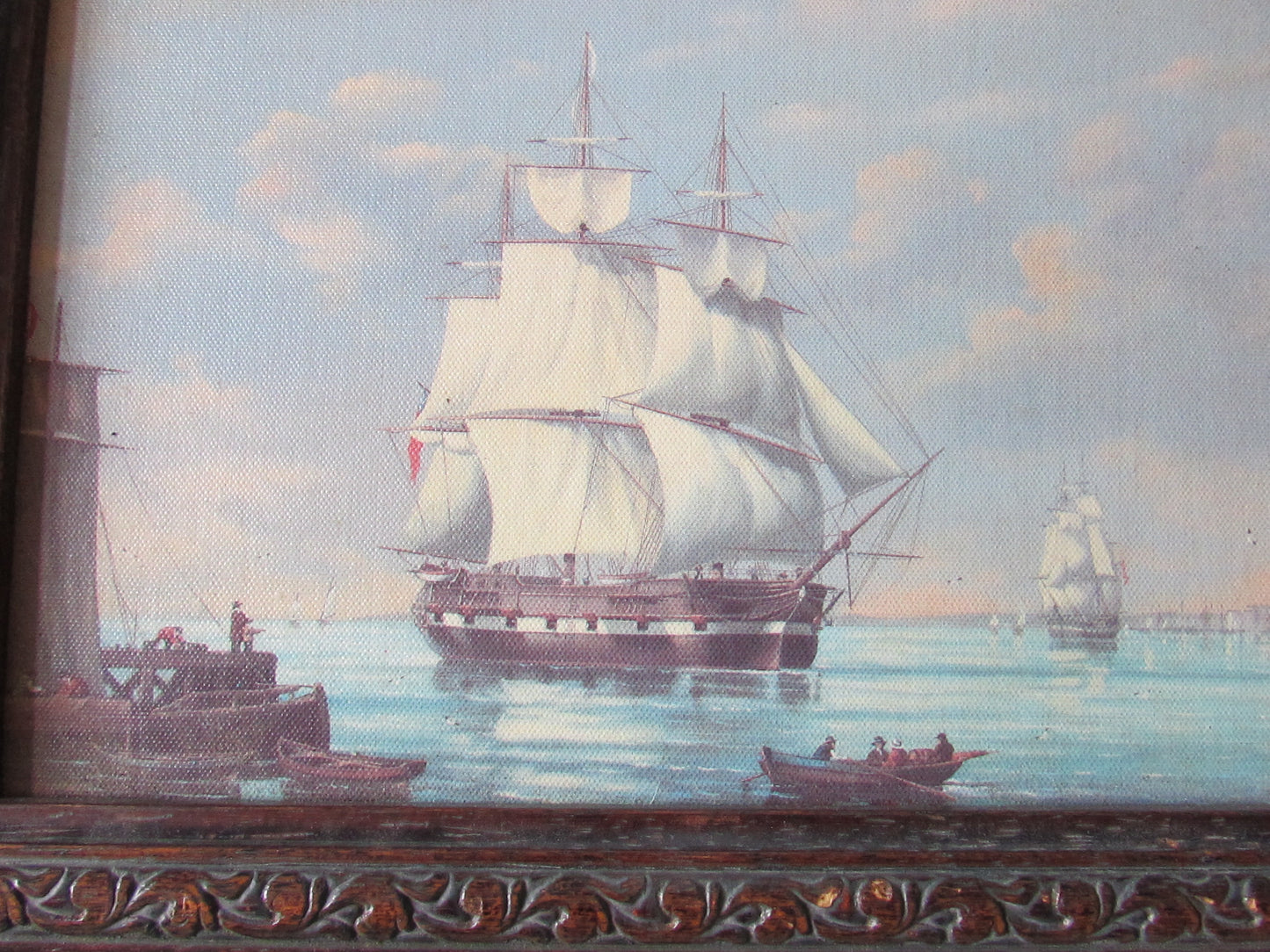 Pair of vintage framed maritime art prints