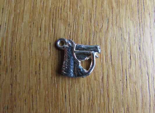 Vintage silver-tone horse head charm pendant