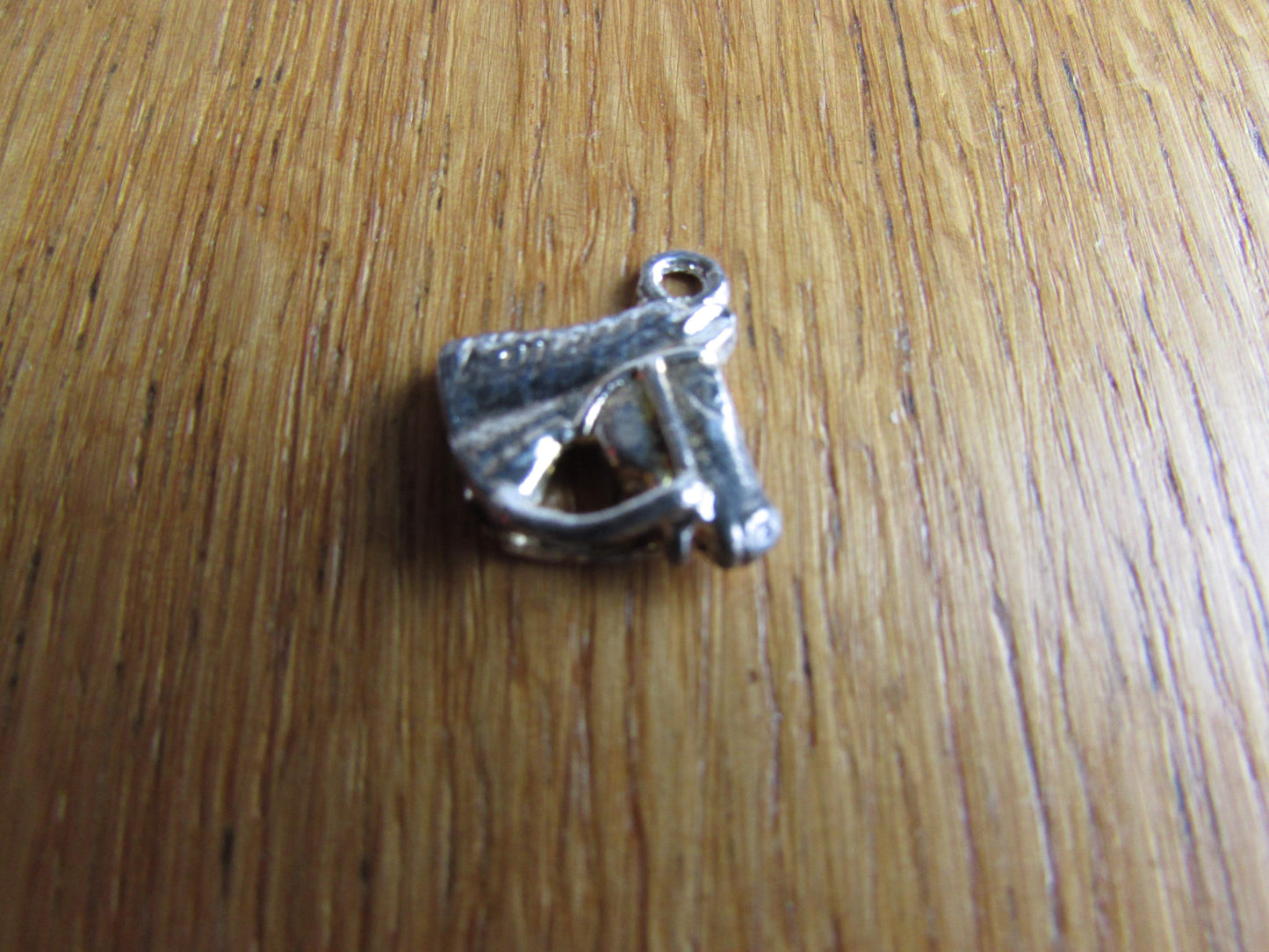 Vintage silver-tone horse head charm pendant