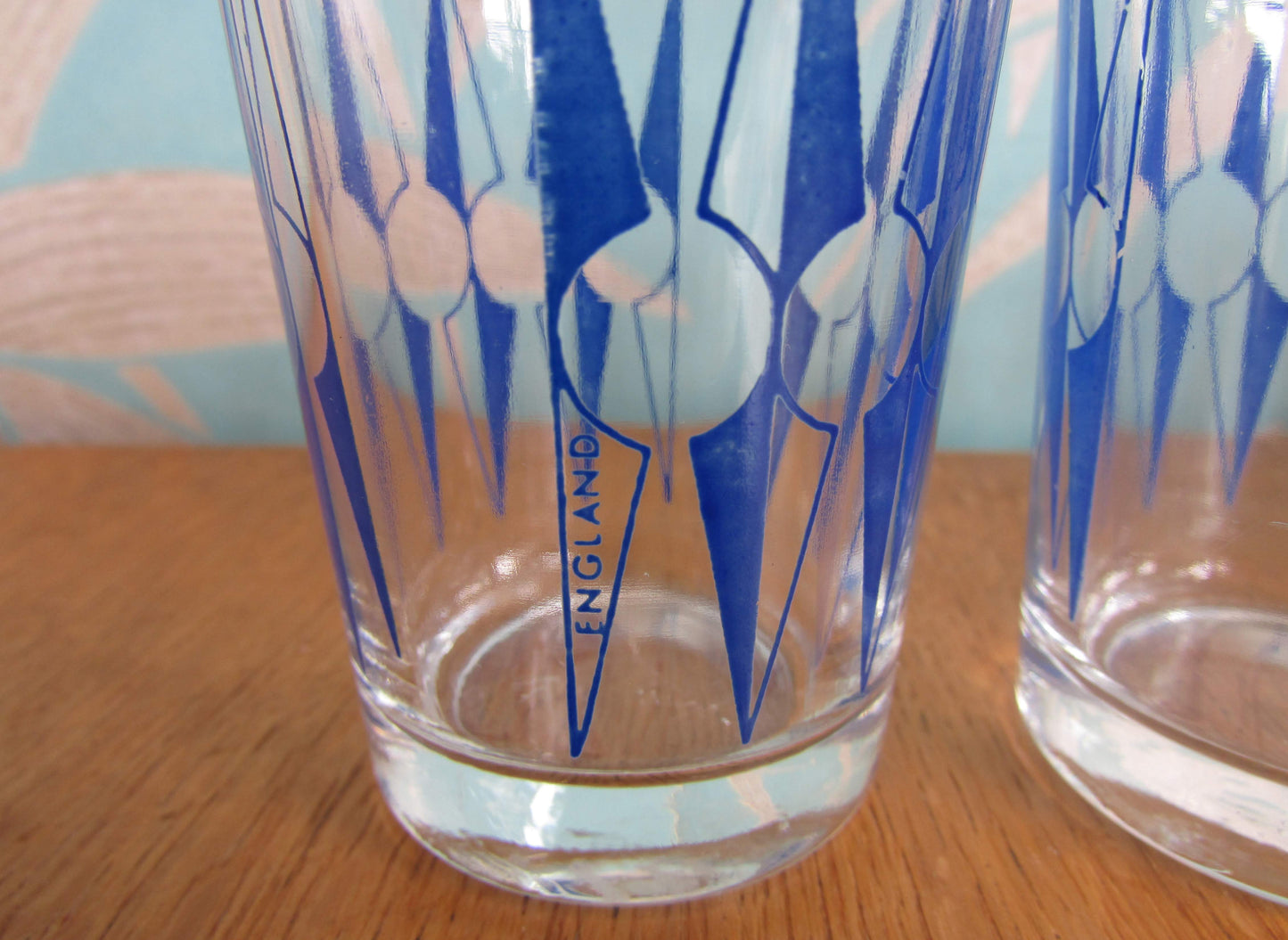 Set of 4 1960s blue "Zulu" tot glasses by Hardie Williamson for Ravenhead Glass