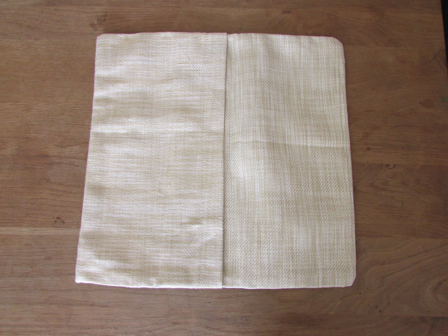 Home-made folksy Little Red Riding Hood cushion cover with contrast reverse