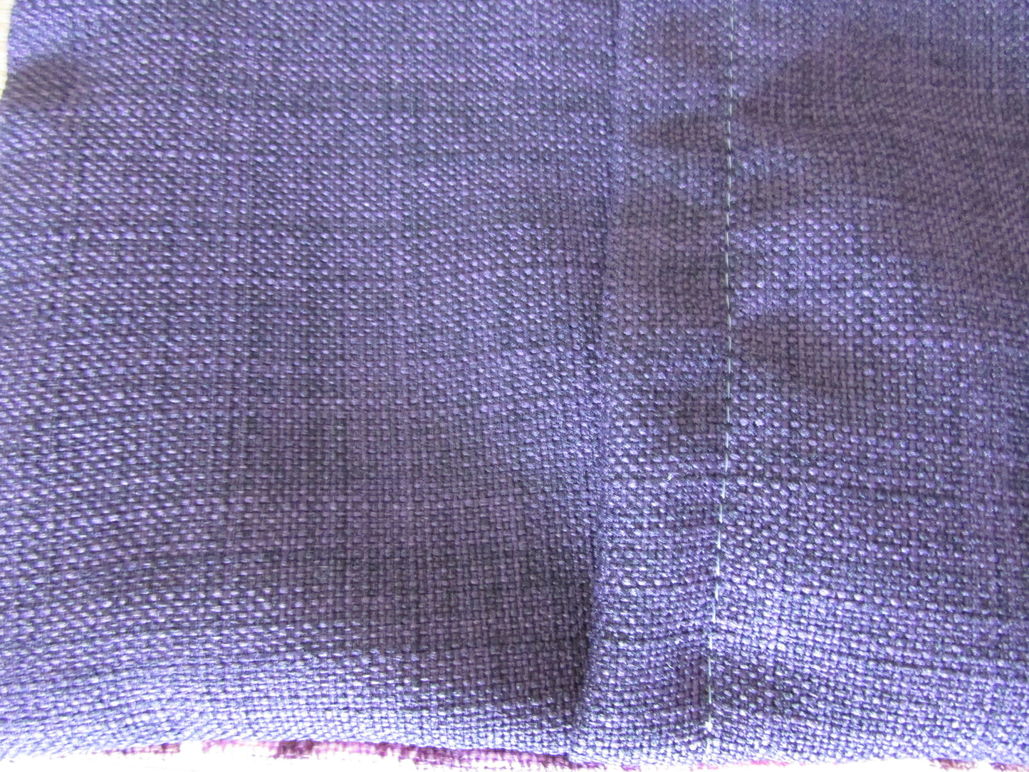 Home-made vintage purple & pink floral cushion cover with contrast black reverse