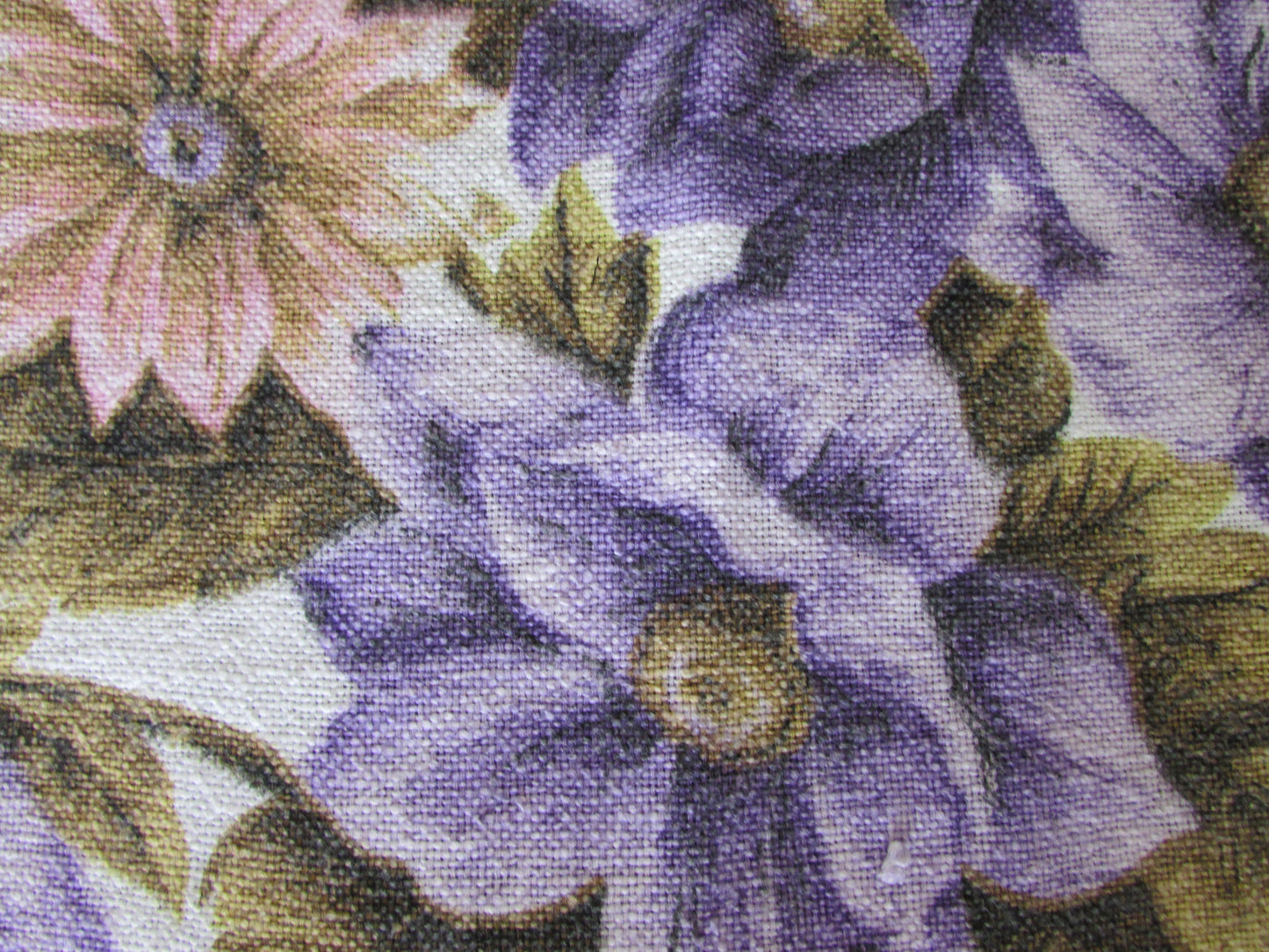 Home-made vintage floral cushion cover with contrast black reverse