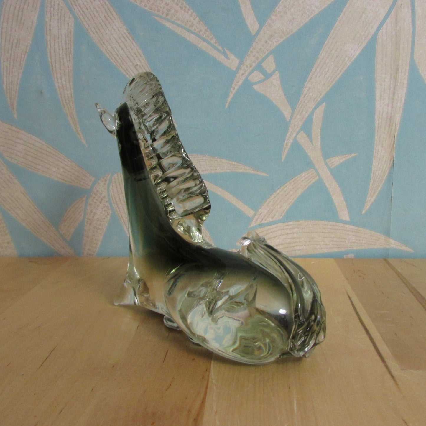 1960s/70s smoky grey Murano-style Scandinavian art glass horse figurine