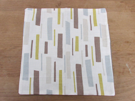 Home-made John Lewis retro Scandi-style pattern cushion cover with contrast green reverse