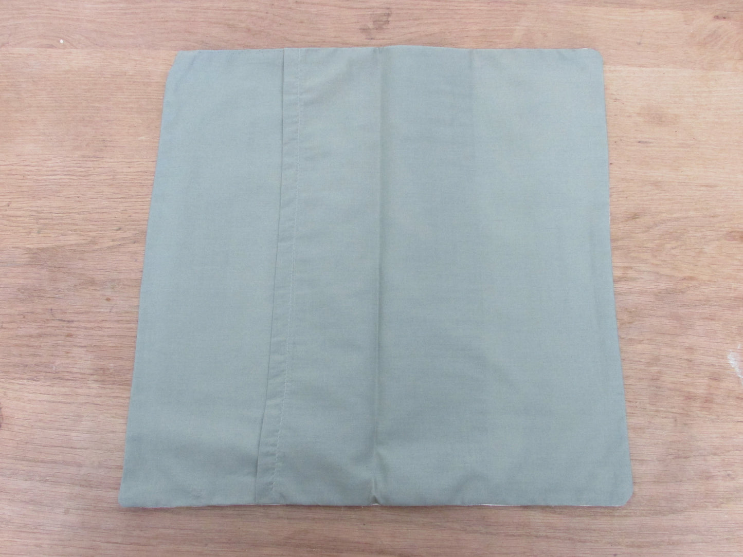 Home-made John Lewis retro Scandi-style pattern cushion cover with contrast green reverse