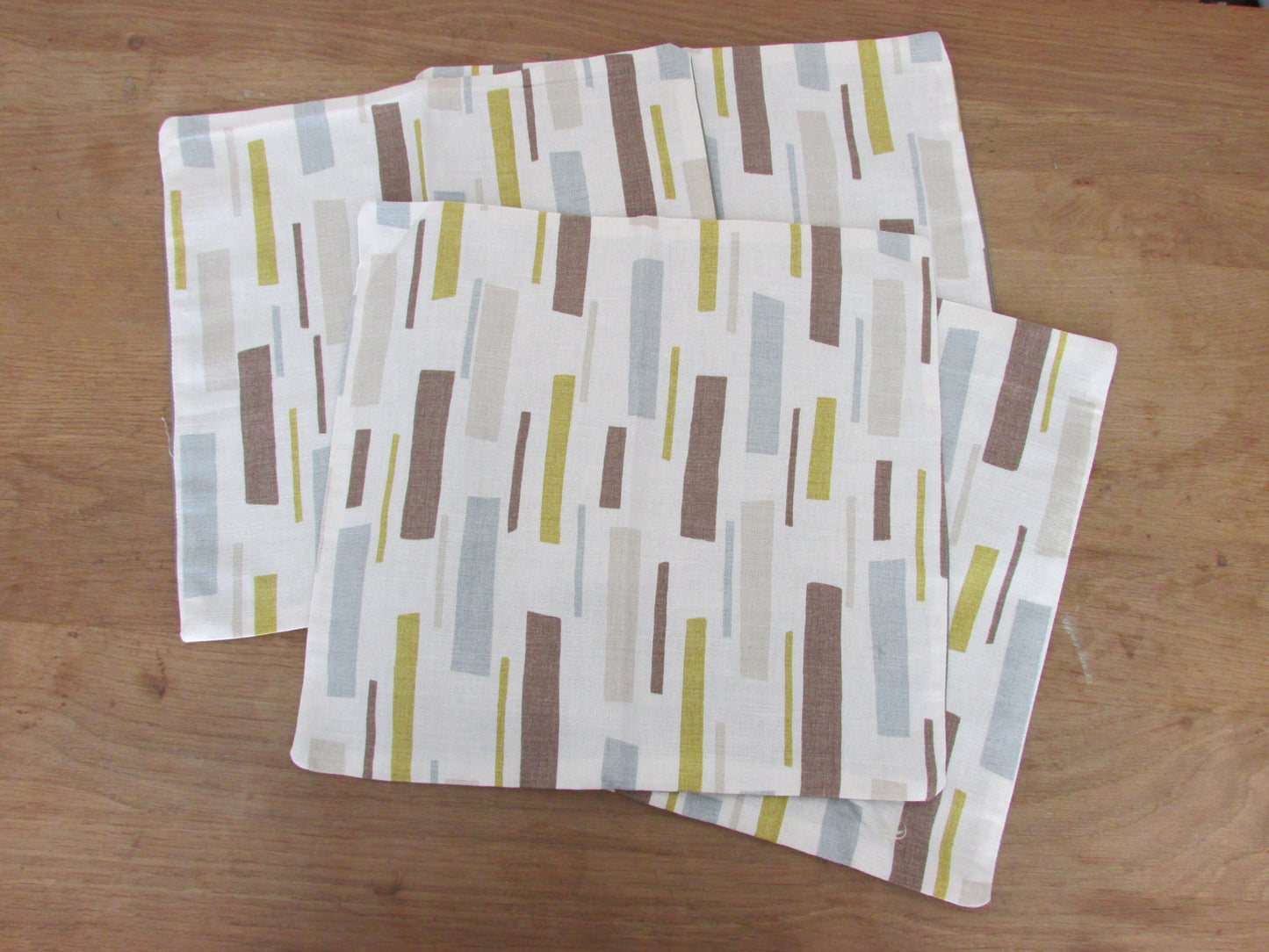 Home-made John Lewis retro Scandi-style pattern cushion cover with contrast green reverse