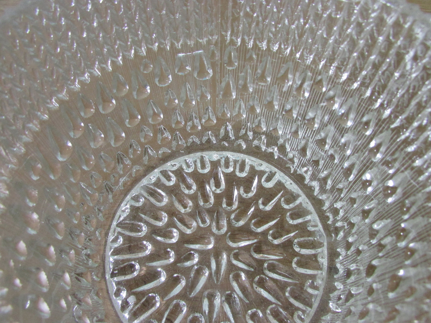 Mid-century tear/rain drop textured glass ice bucket