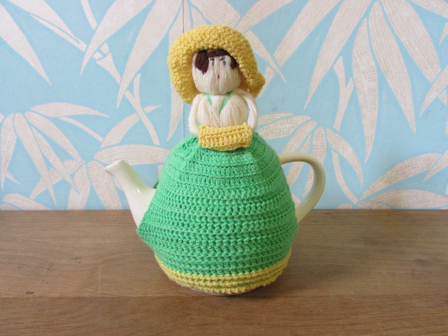 1930s handmade knitted Crinoline Lady tea & egg cosies