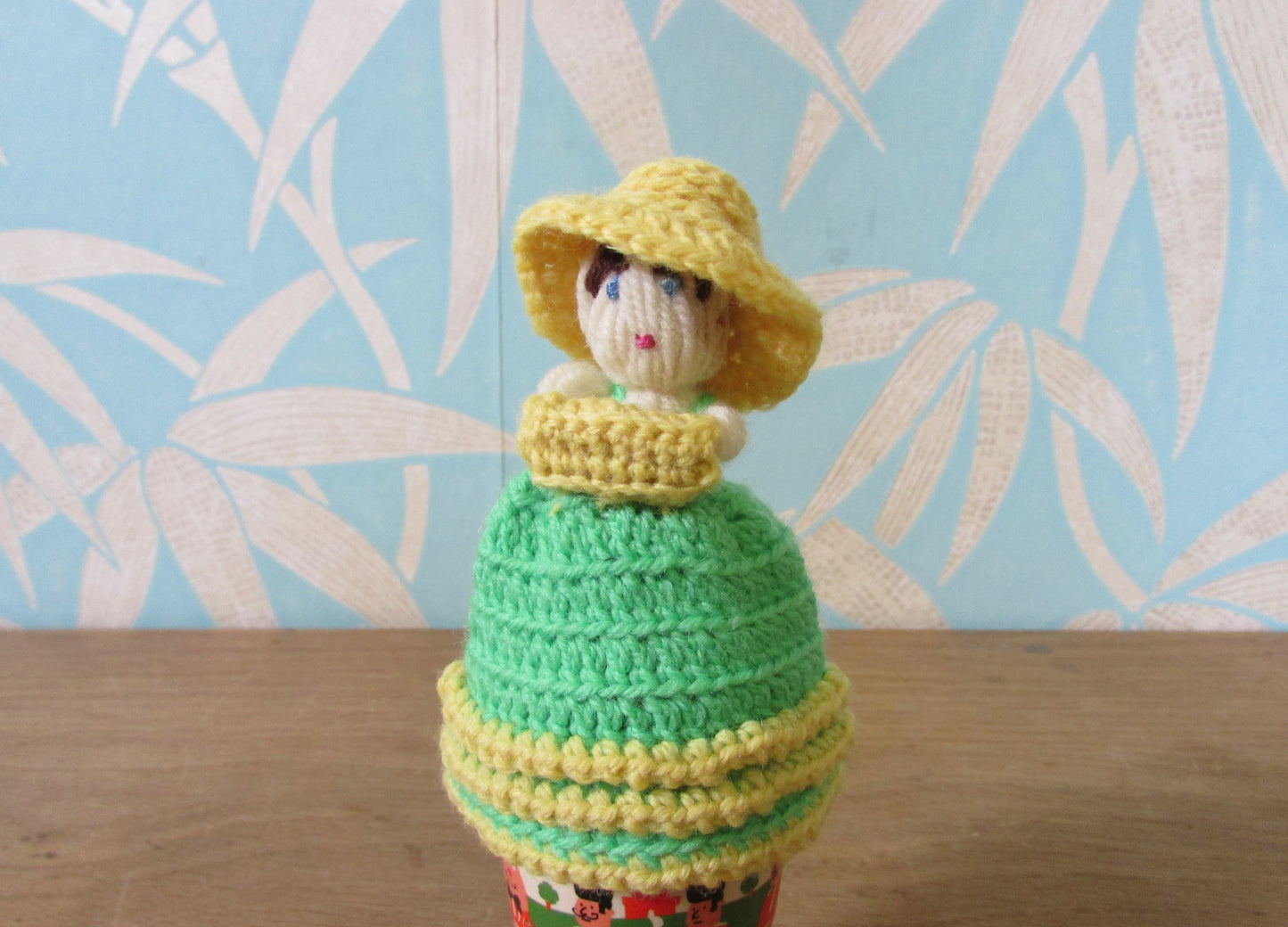 1930s handmade knitted Crinoline Lady tea & egg cosies