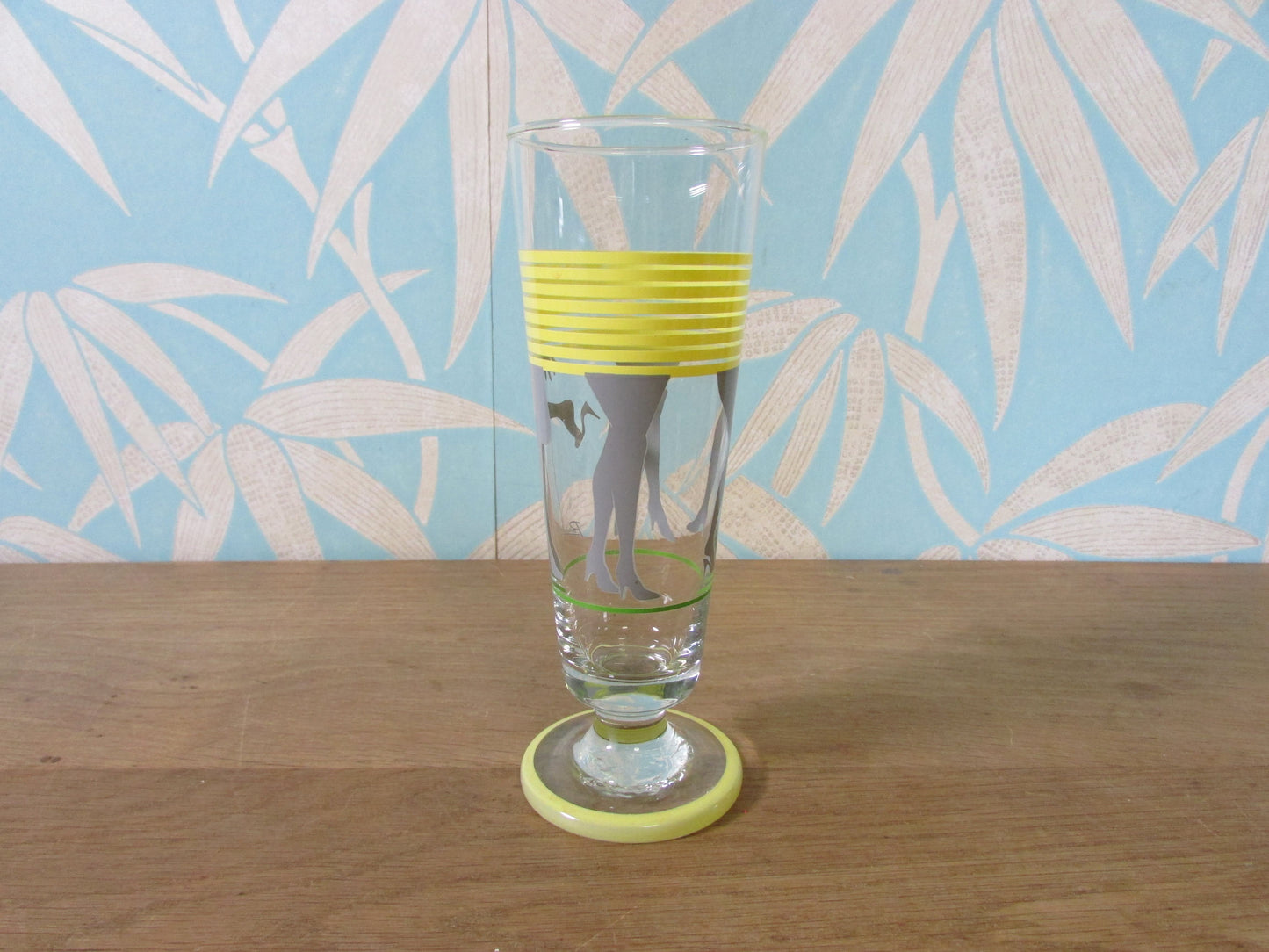 1980s Panache Memphis 'Dancing Legs' highball/sling glass