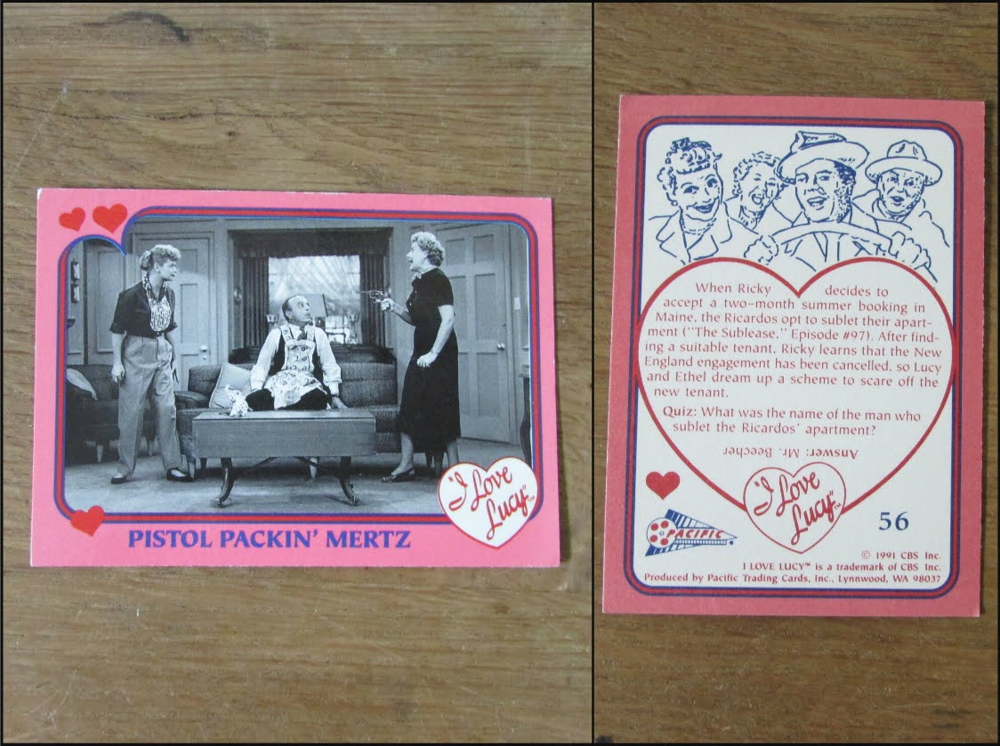 Selection of 1991 I Love Lucy trading cards (Nos.56-63, 72)