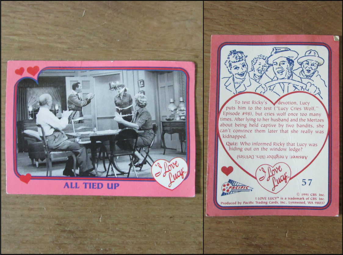Selection of 1991 I Love Lucy trading cards (Nos.56-63, 72)