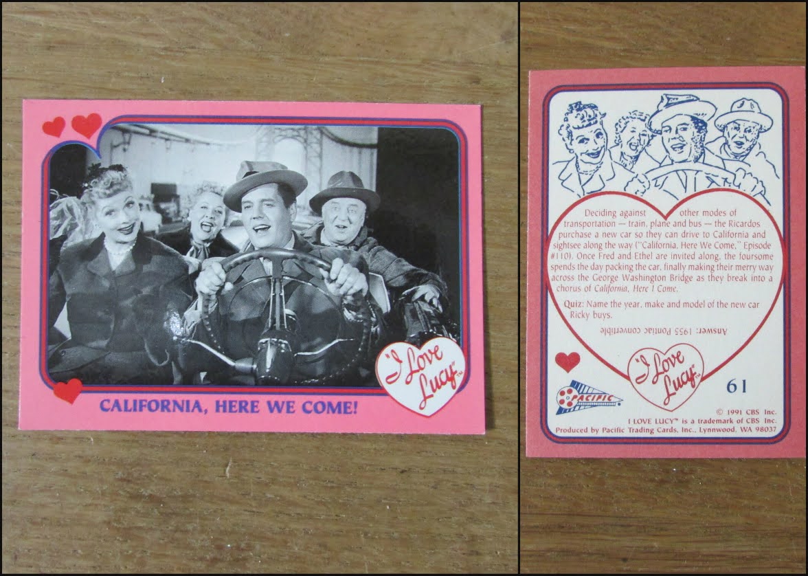 Selection of 1991 I Love Lucy trading cards (Nos.56-63, 72)