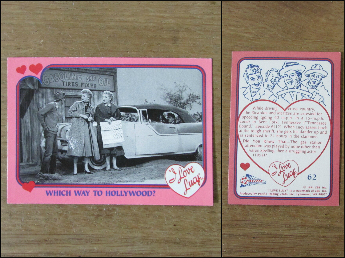 Selection of 1991 I Love Lucy trading cards (Nos.56-63, 72)