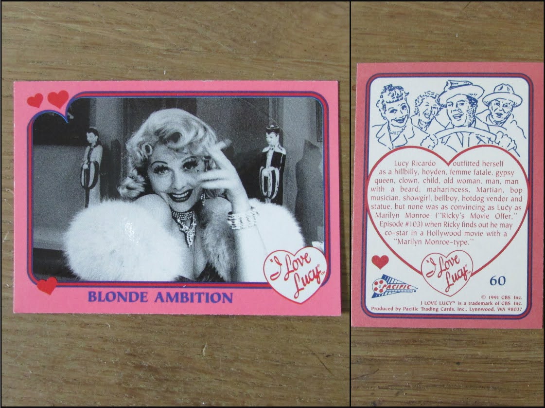 Selection of 1991 I Love Lucy trading cards (Nos.56-63, 72)