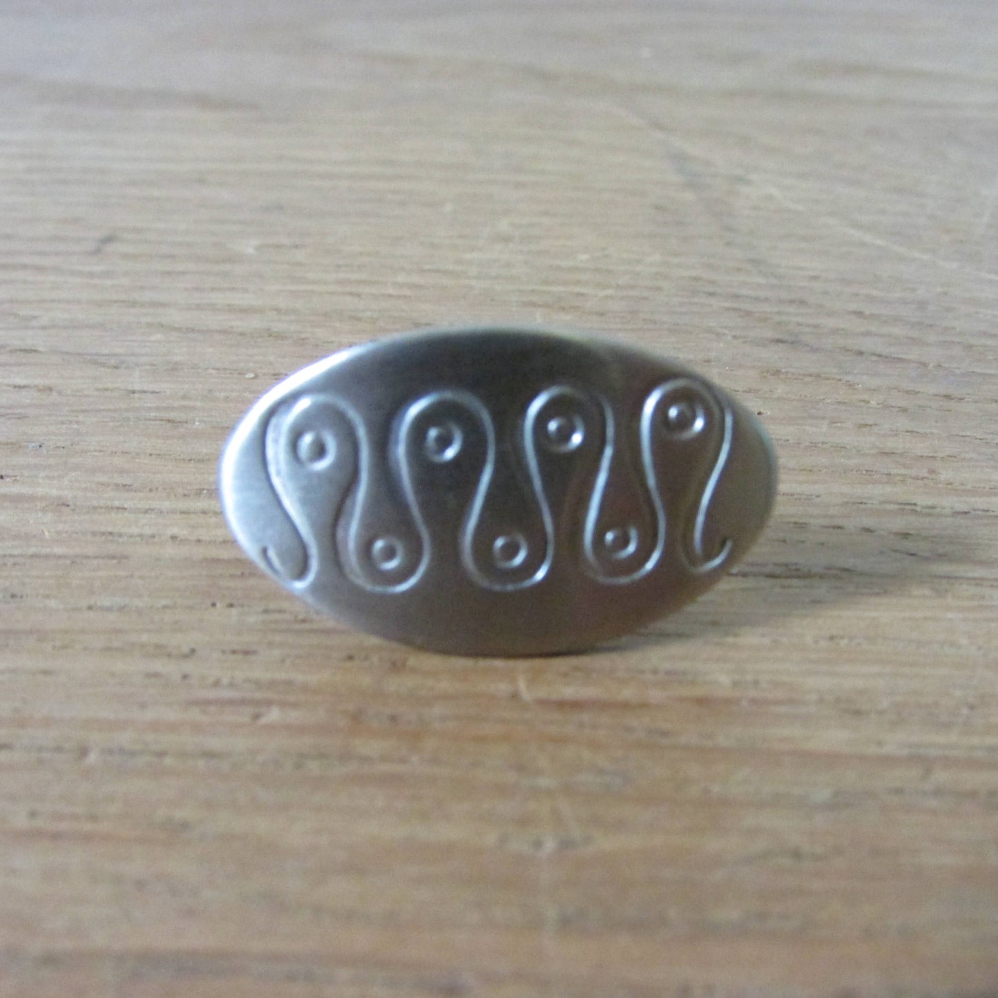 1960s/70s etched stainless steel cufflinks with abstract pattern