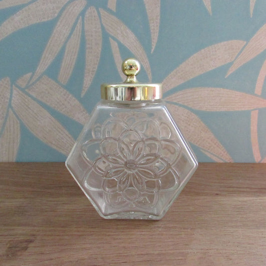 1970s Avon Country Store Mineral Springs bath salts pressed glass bottle (empty)