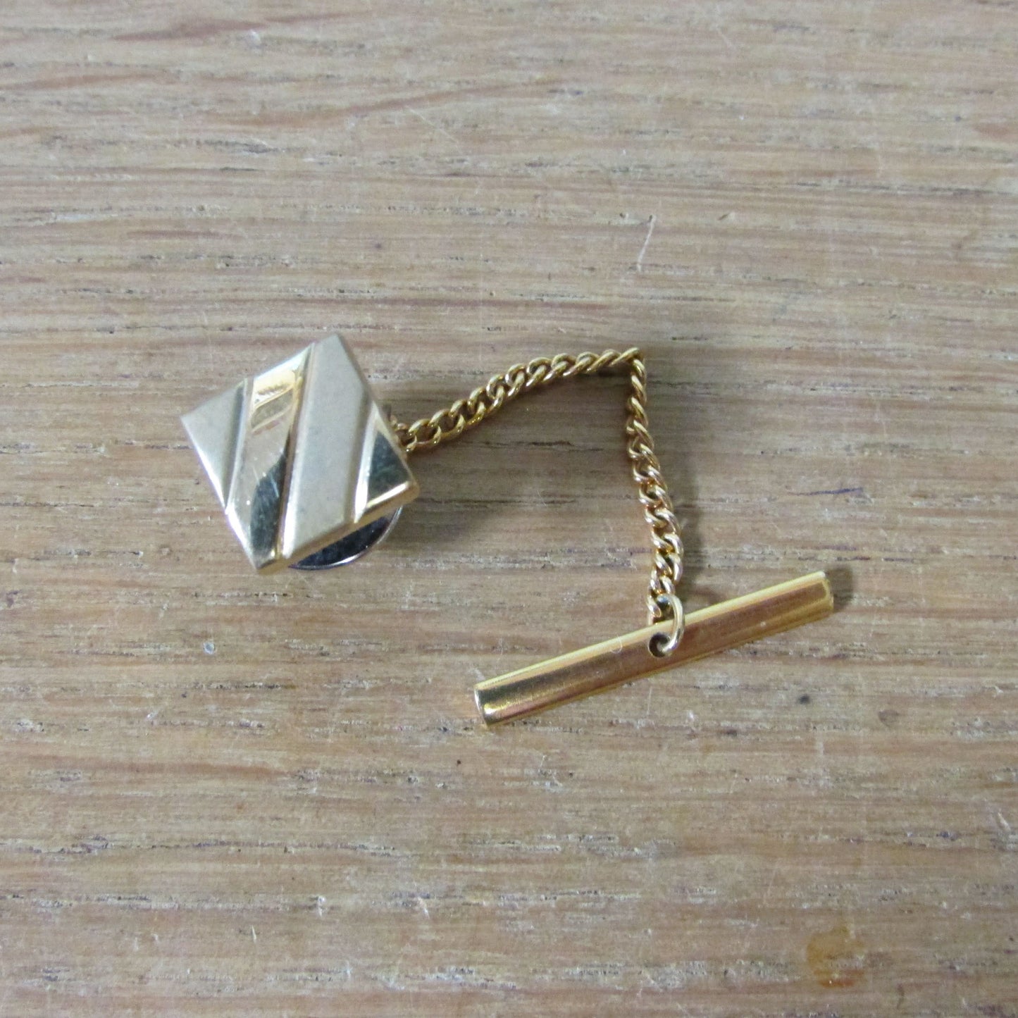 Vintage silver & gold-tone striped tie tack