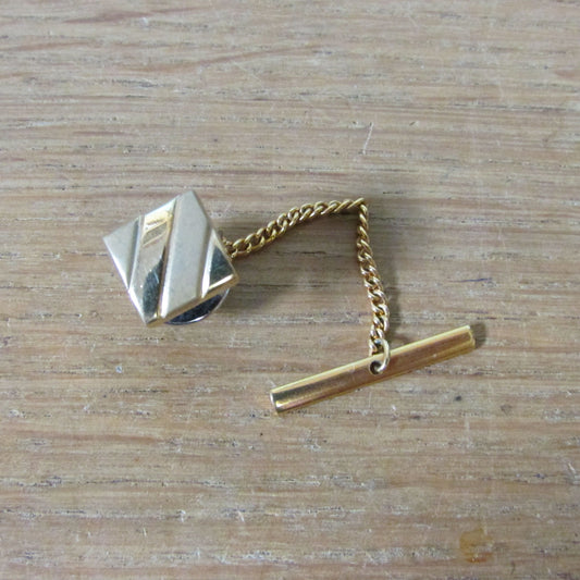 Vintage silver & gold-tone striped tie tack
