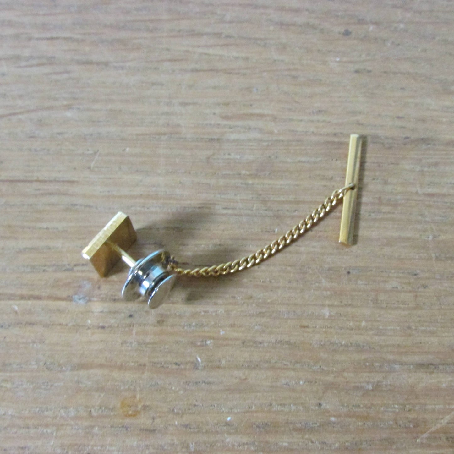 Vintage silver & gold-tone striped tie tack