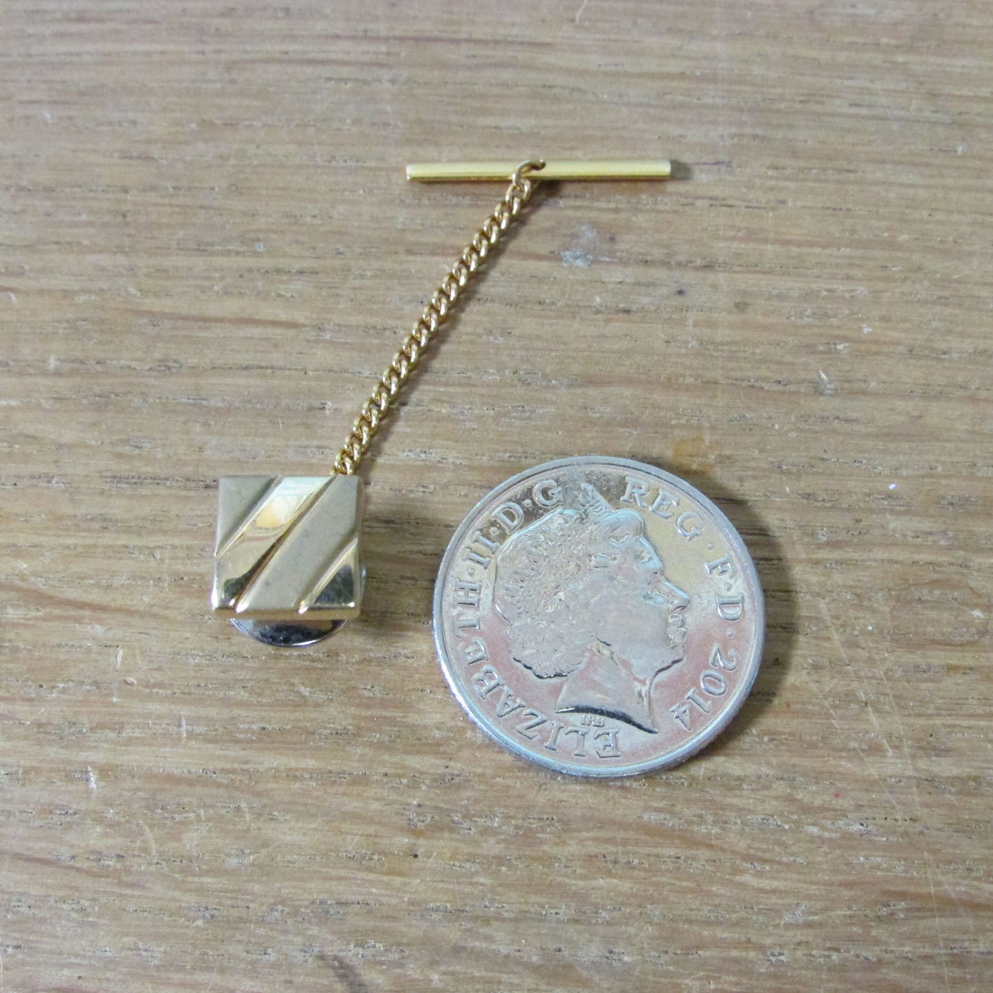 Vintage silver & gold-tone striped tie tack