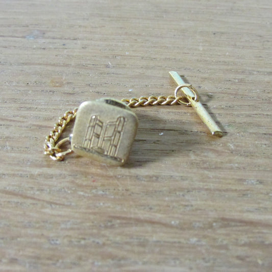Vintage gold-tone etched tie tack