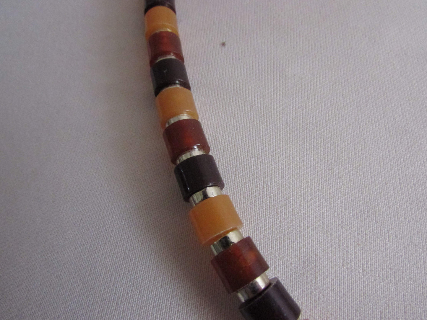 Y2K brown & amber tone plastic disc bead necklace