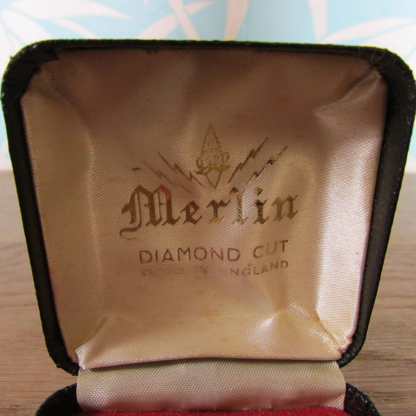 1960s Merlin diamond-cut gold-tone cufflinks with purple rhinestone detail