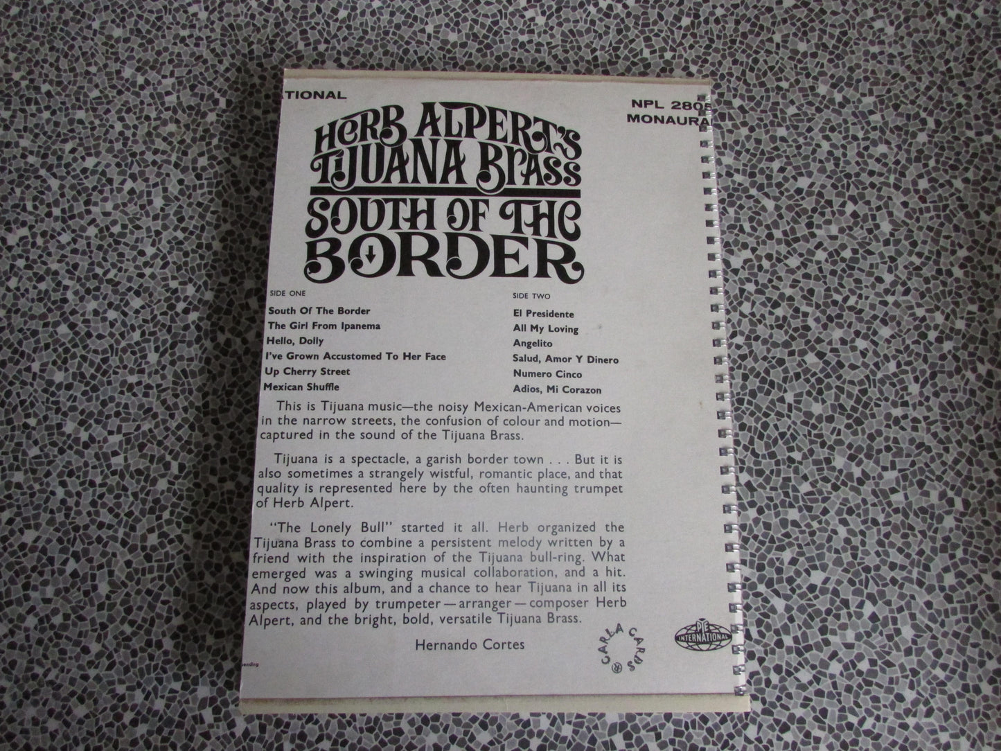 Home-made A4 wire bound sketchbook using 130gsm Cartridge Paper, Herb Alpert