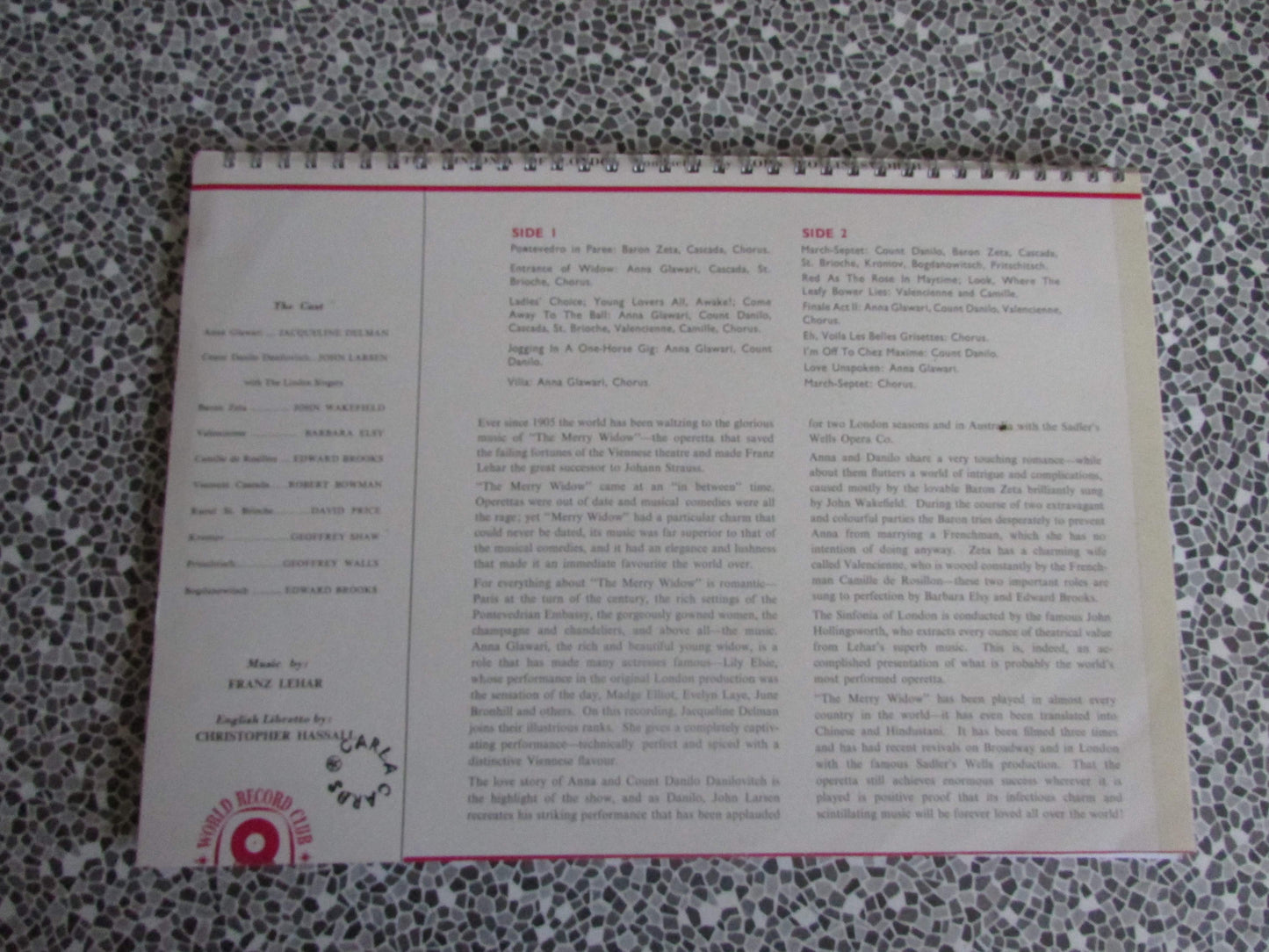 Home-made A4 wire bound sketchbook using 130gsm Cartridge Paper, The Merry Widow