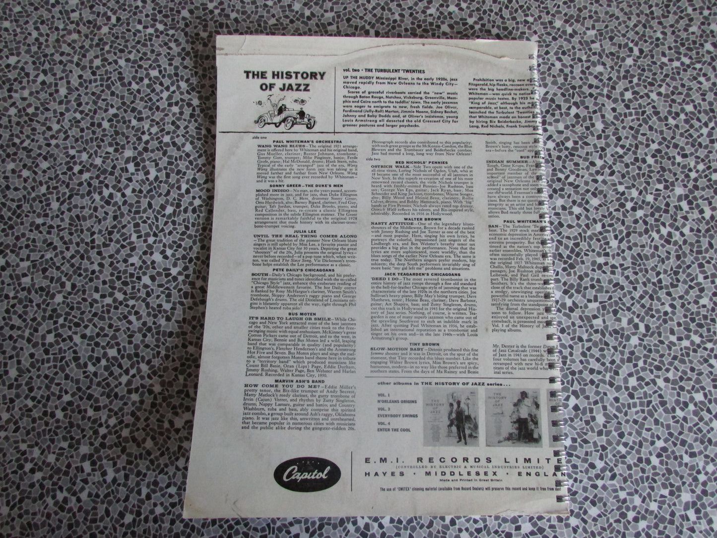 Home-made A4 wire bound sketchbook using 170gsm Acid Free Cartridge Paper, The History of Jazz