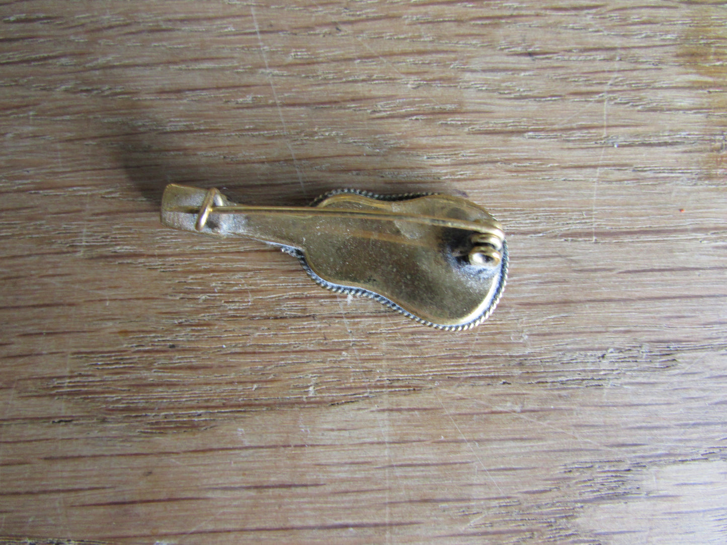 Vintage Italian micro mosaic guitar brooch