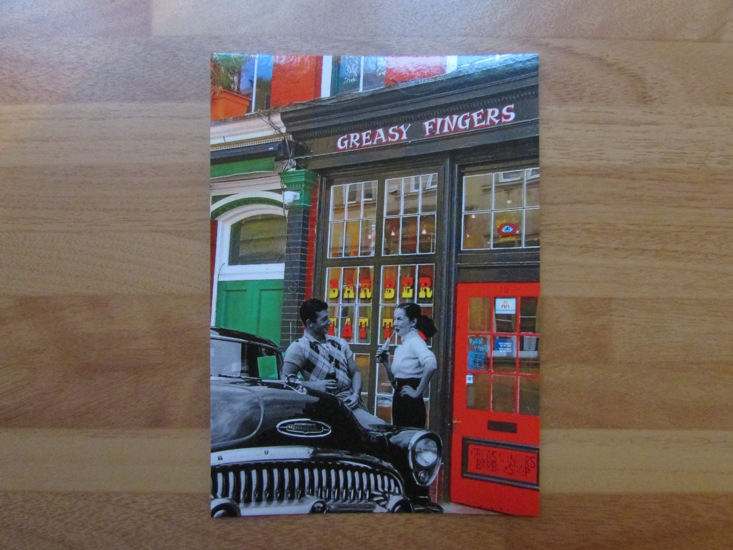 Home-made A Hull New Perspective digital collage postcard: "Greasy Fingers..."