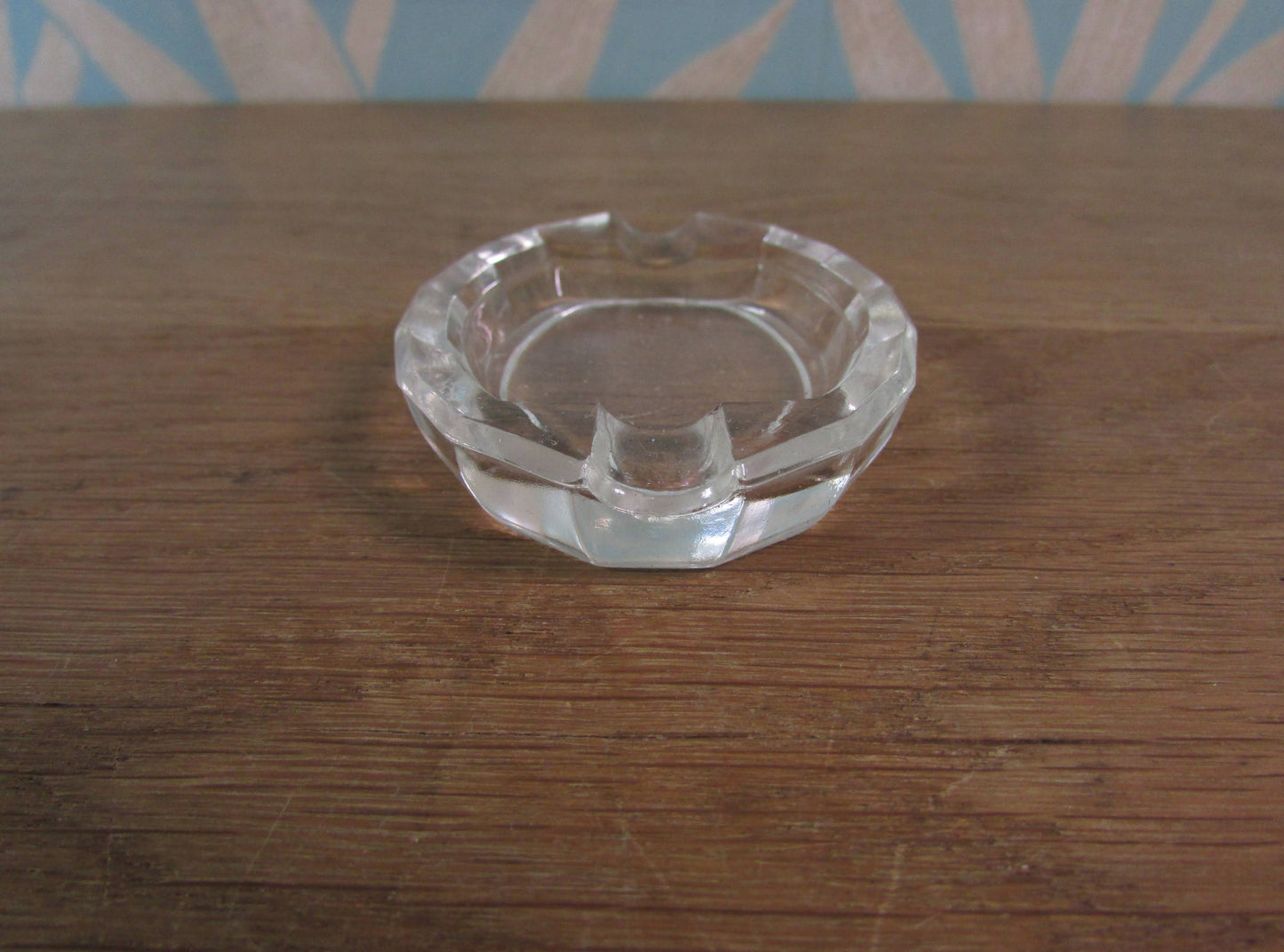 Set of four mid century Bohemia Czechoslovakia mini glass ashtrays