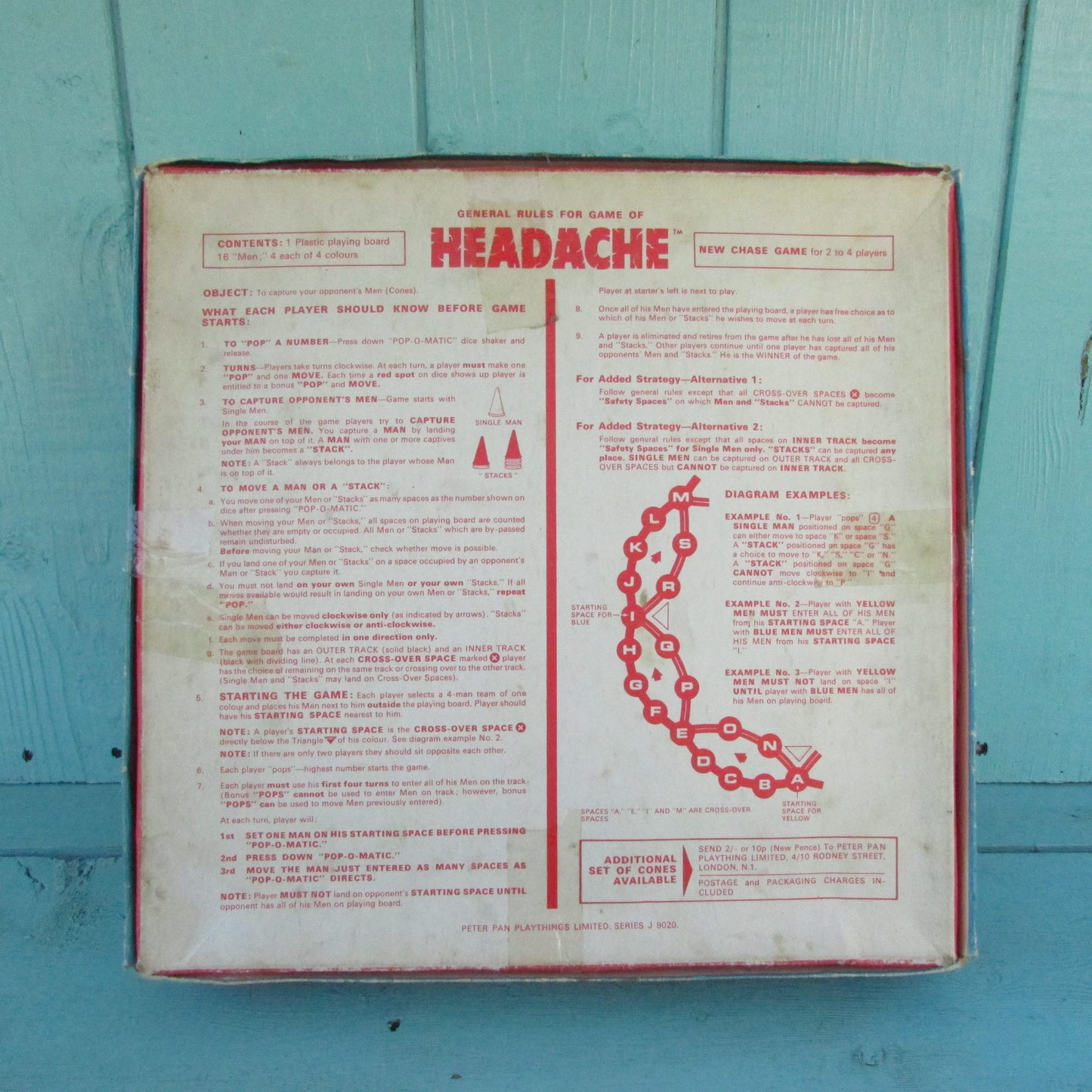 1968 PPP Game of Headache board game with Pop-o-Matic dice shaker