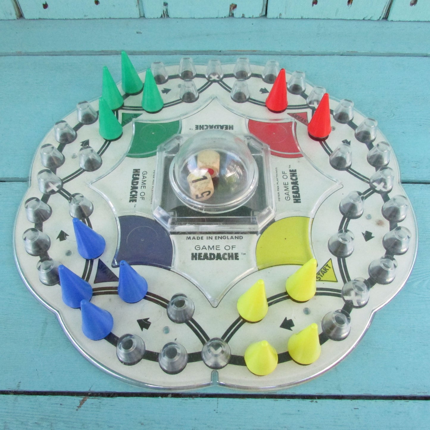 1968 PPP Game of Headache board game with Pop-o-Matic dice shaker