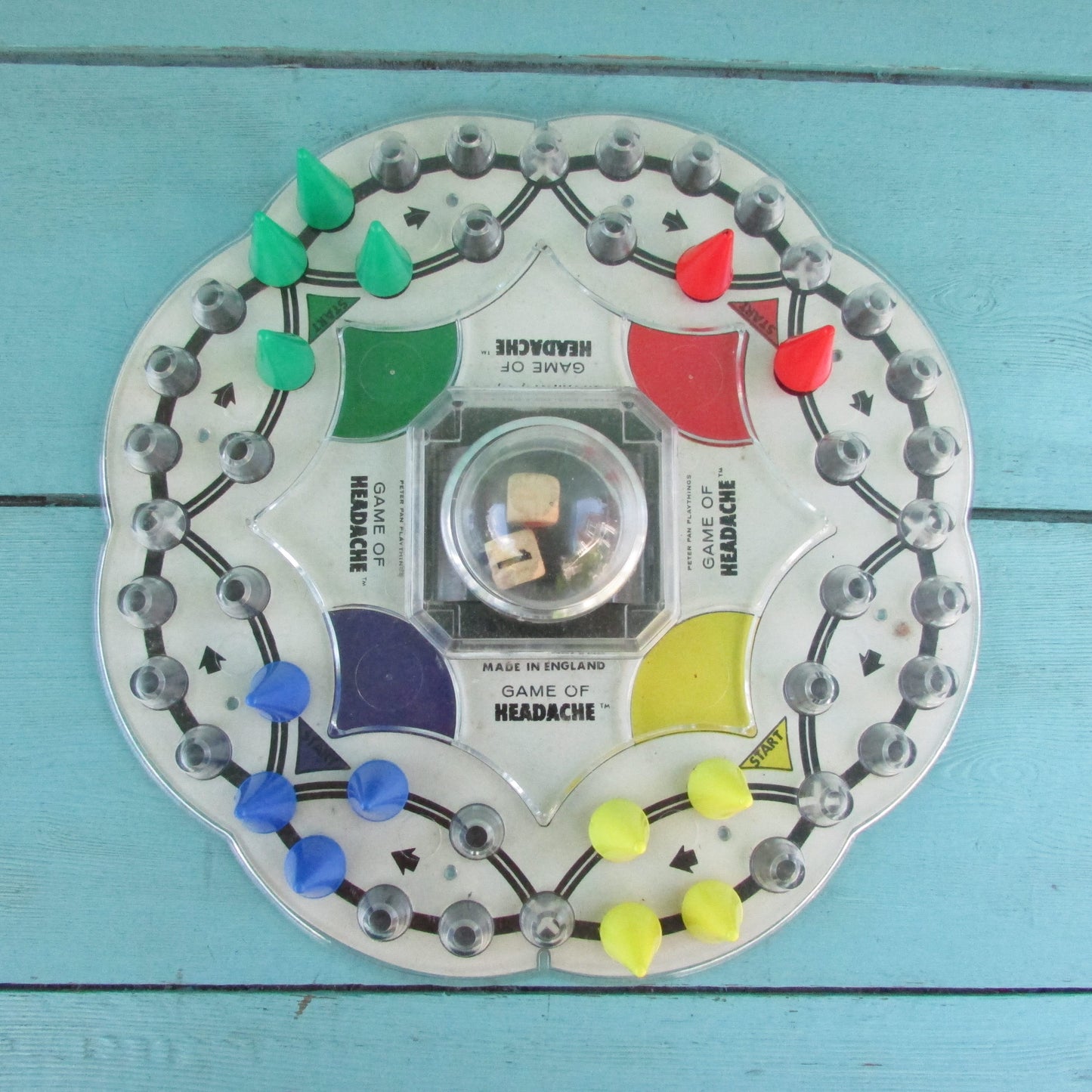 1968 PPP Game of Headache board game with Pop-o-Matic dice shaker