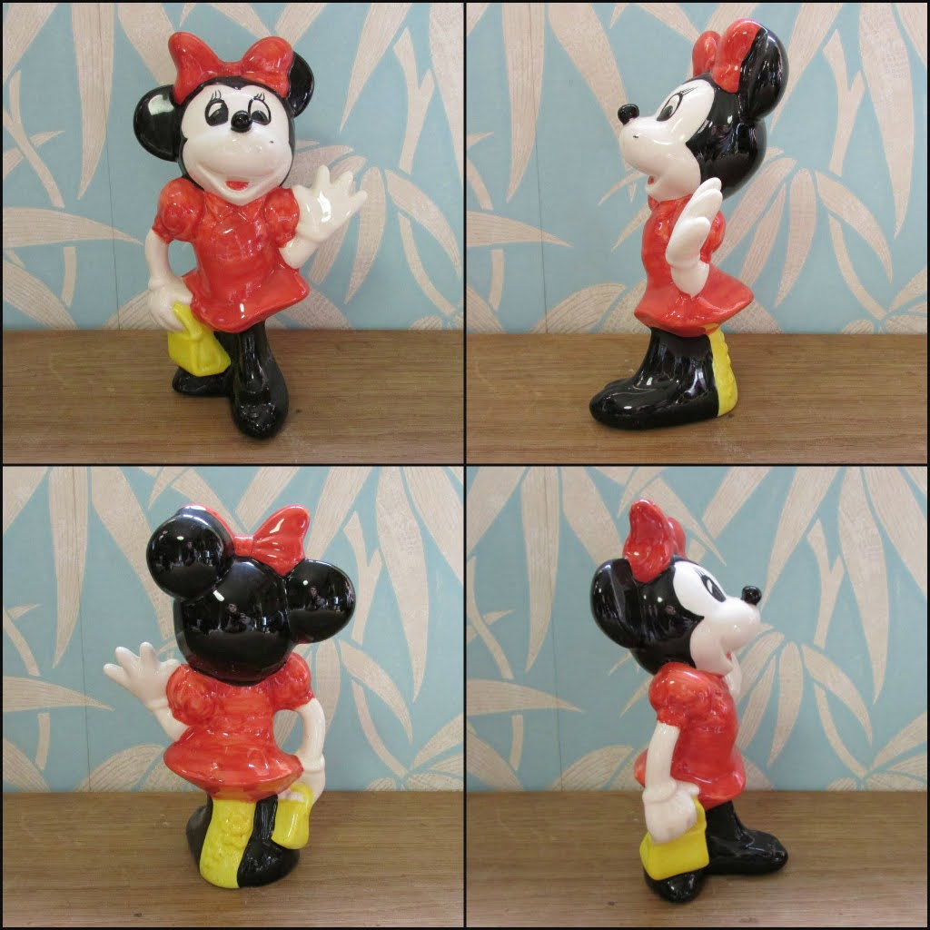 Staffordshire England ceramic Minnie Mouse, & Goofy figurines