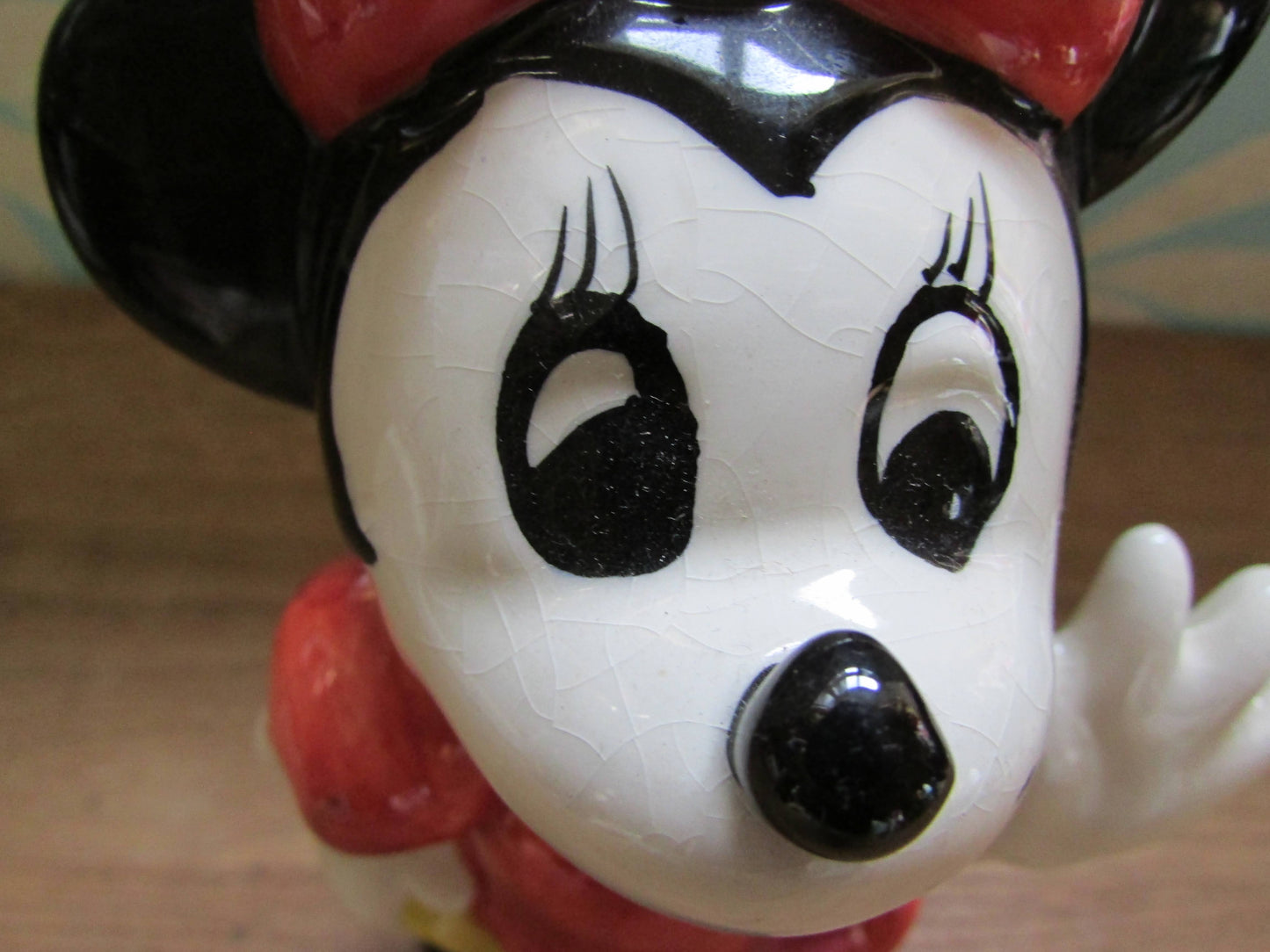 Staffordshire England ceramic Minnie Mouse, & Goofy figurines