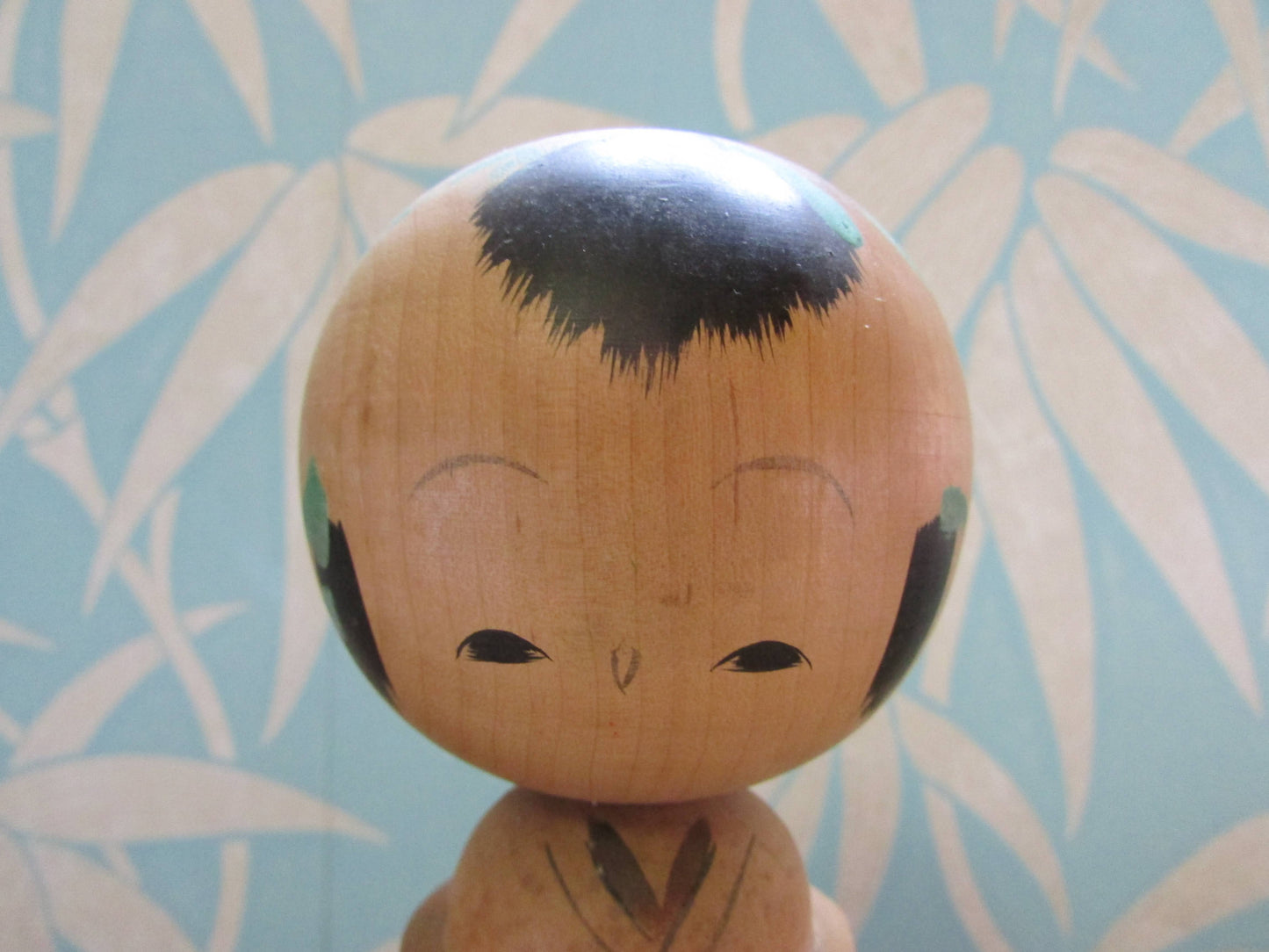 Vintage handmade traditional wooden Kokeshi doll, two designs
