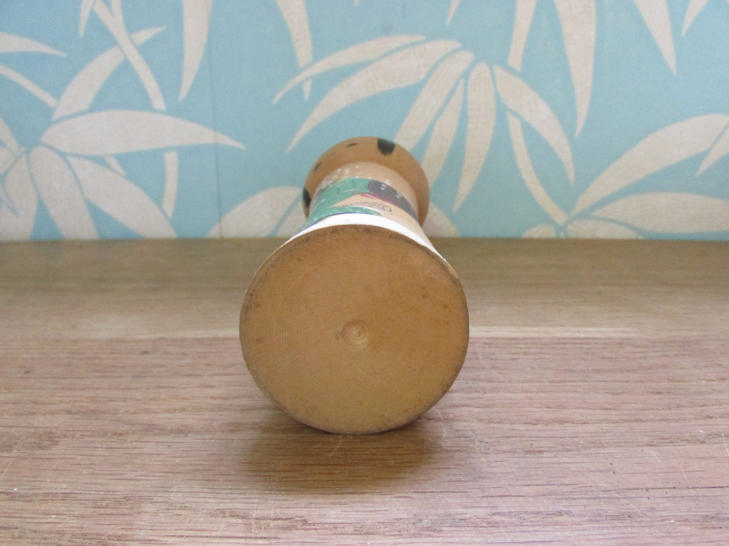 Vintage handmade traditional wooden Kokeshi doll, two designs