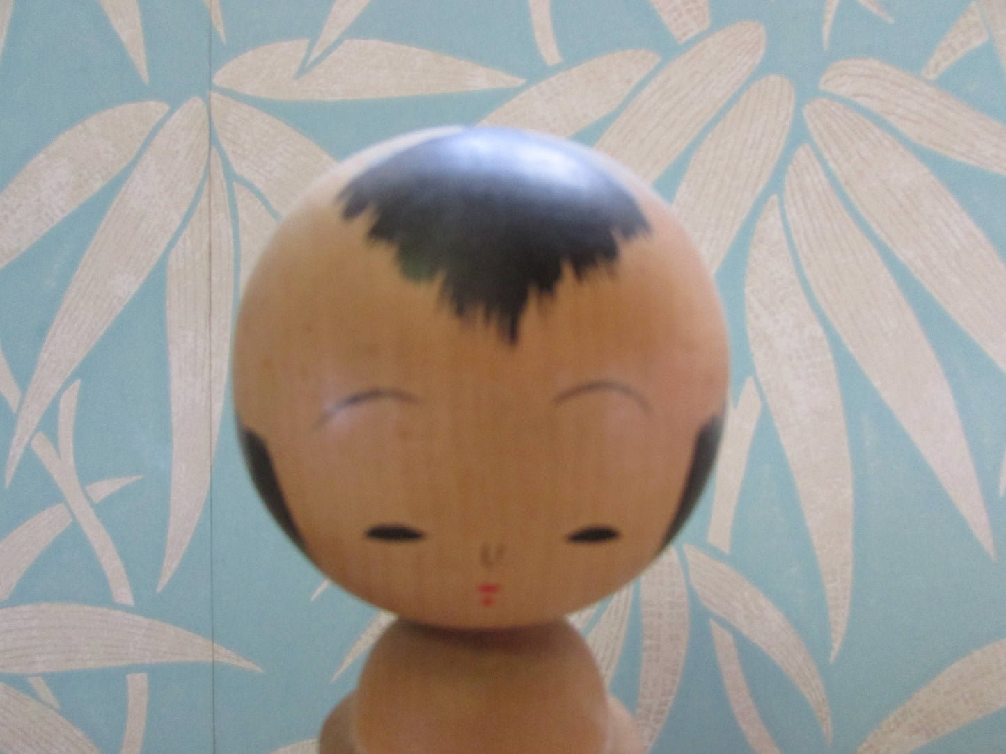 Vintage handmade traditional wooden Kokeshi doll, two designs