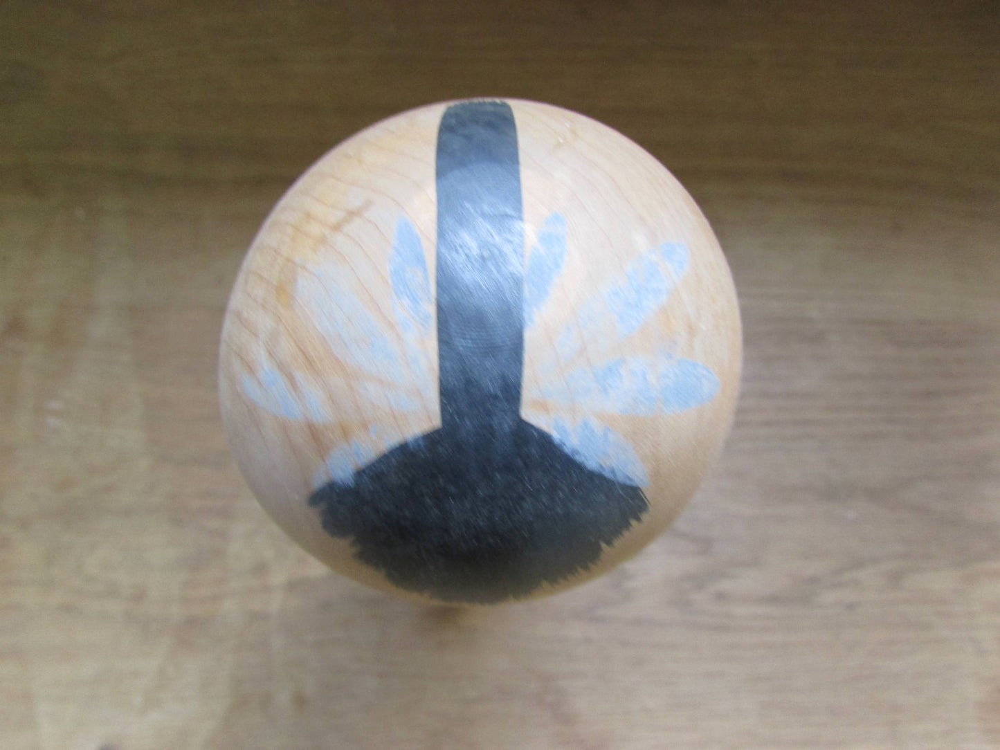 Vintage handmade traditional wooden Kokeshi doll, two designs