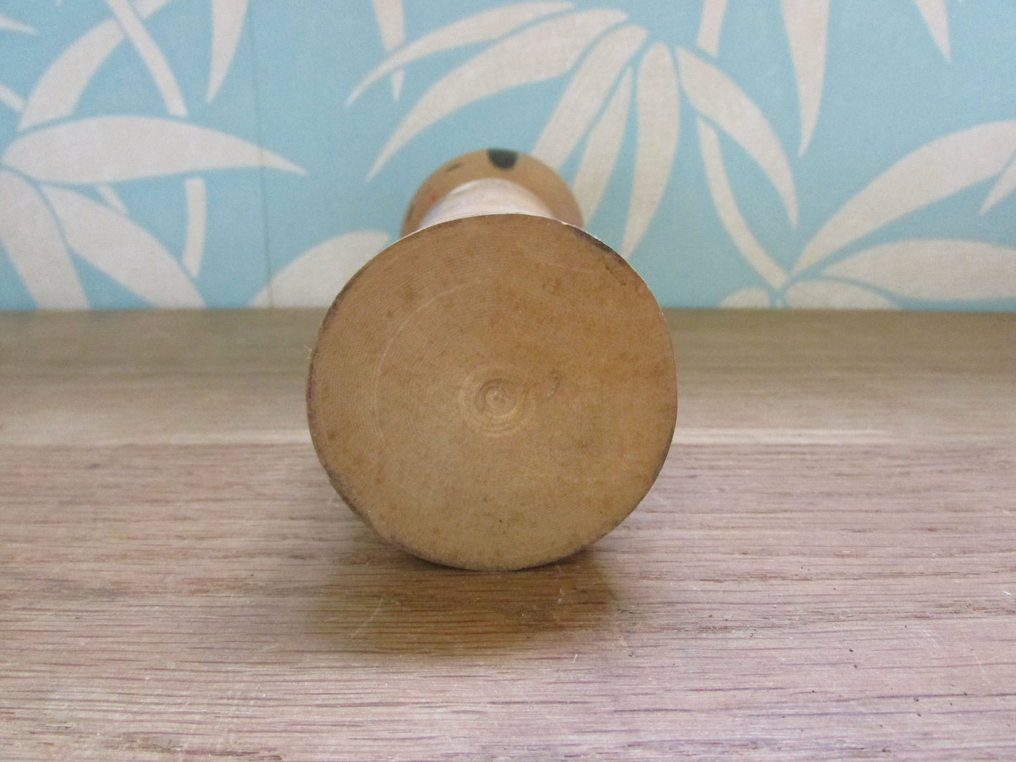 Vintage handmade traditional wooden Kokeshi doll, two designs