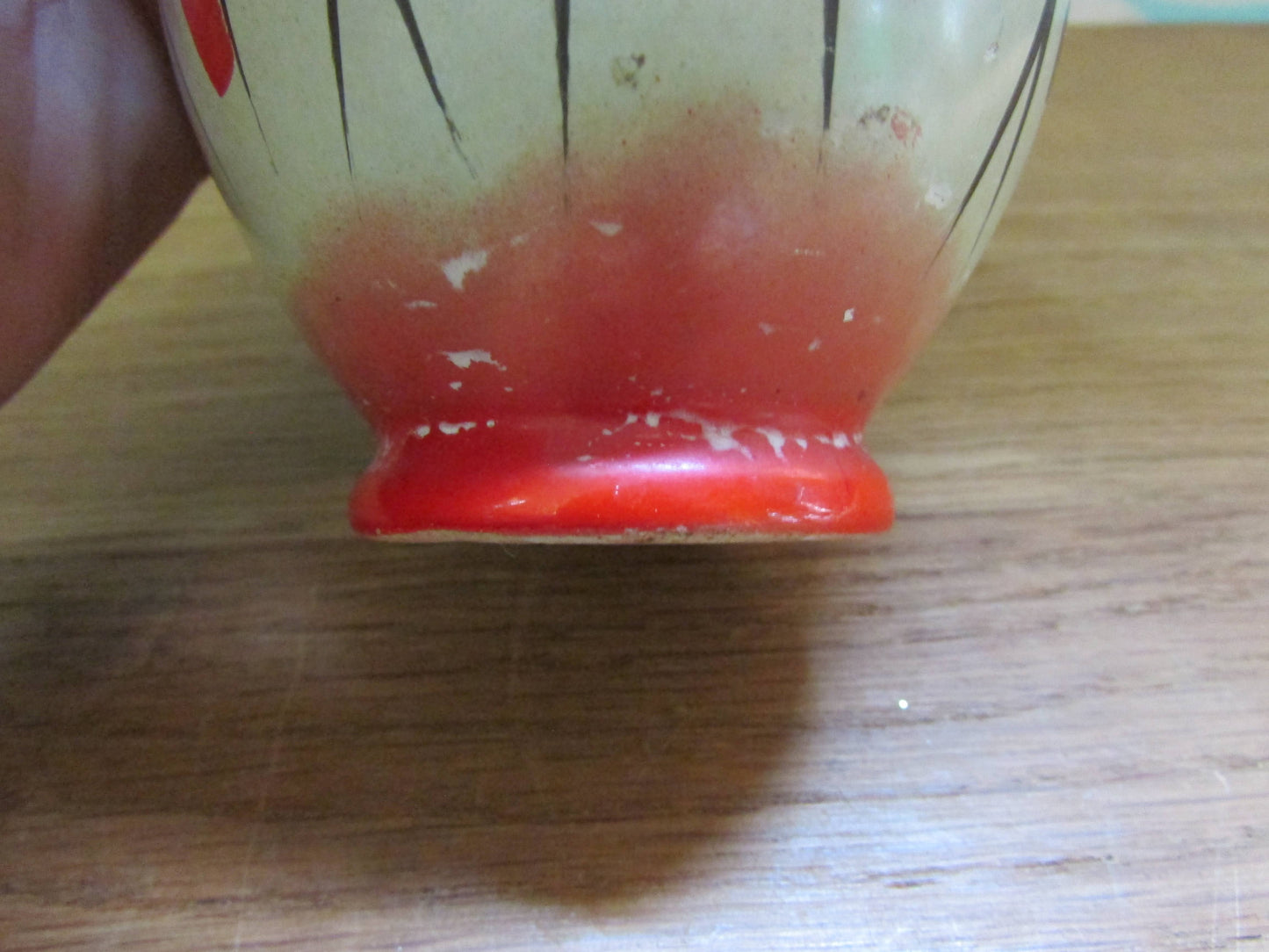 1950s Scheurich Keramik 214-10 grey/red/black abstract pattern posy vase