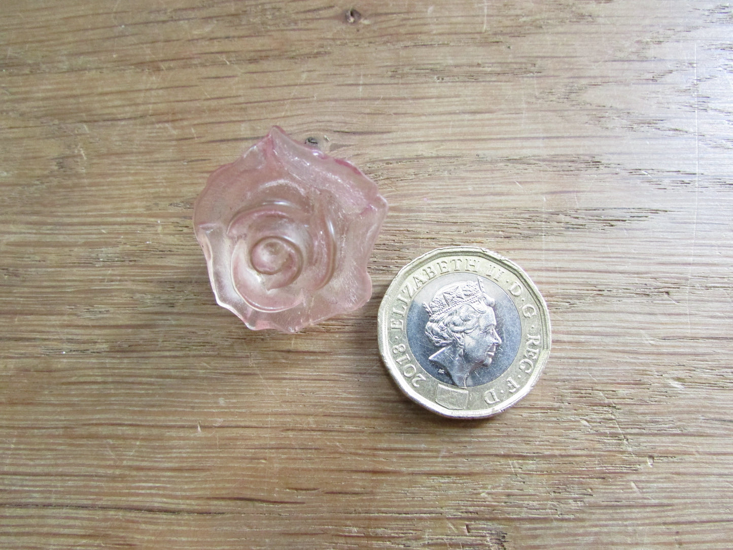 1960s translucent pink resin rose clip-on earrings