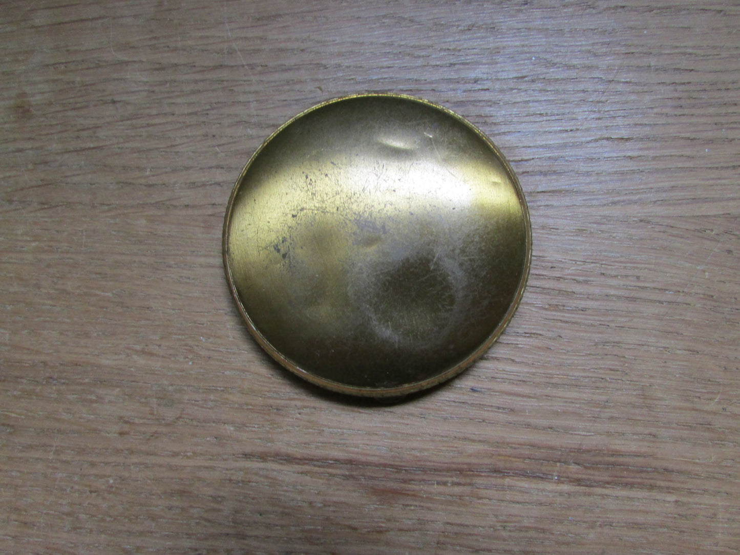 Vintage gold-tone mini compact with rose transfer