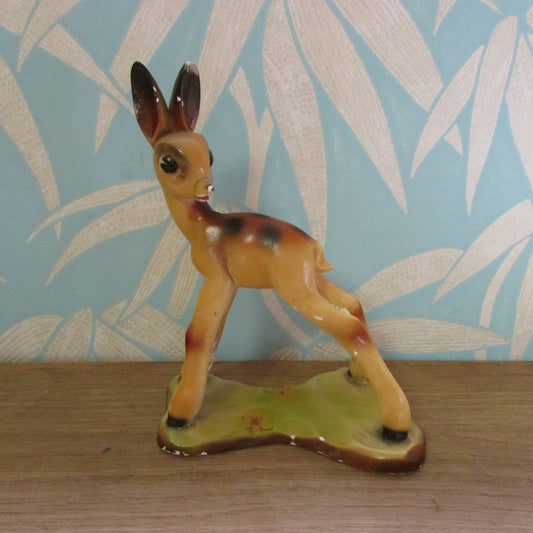 circa. 1940s chalkware gangly-legged deer figurine